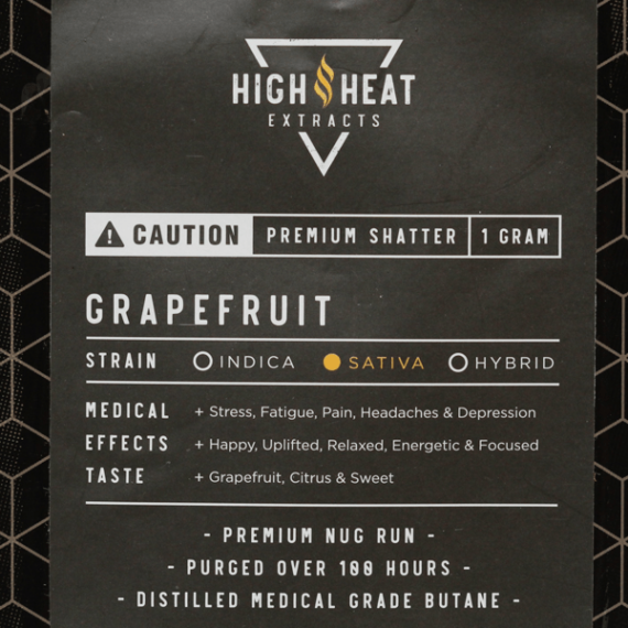 High Heat Extracts Premium Shatter (1 gram)